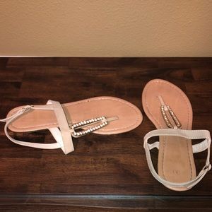 Nude Rhinestoned Sandals